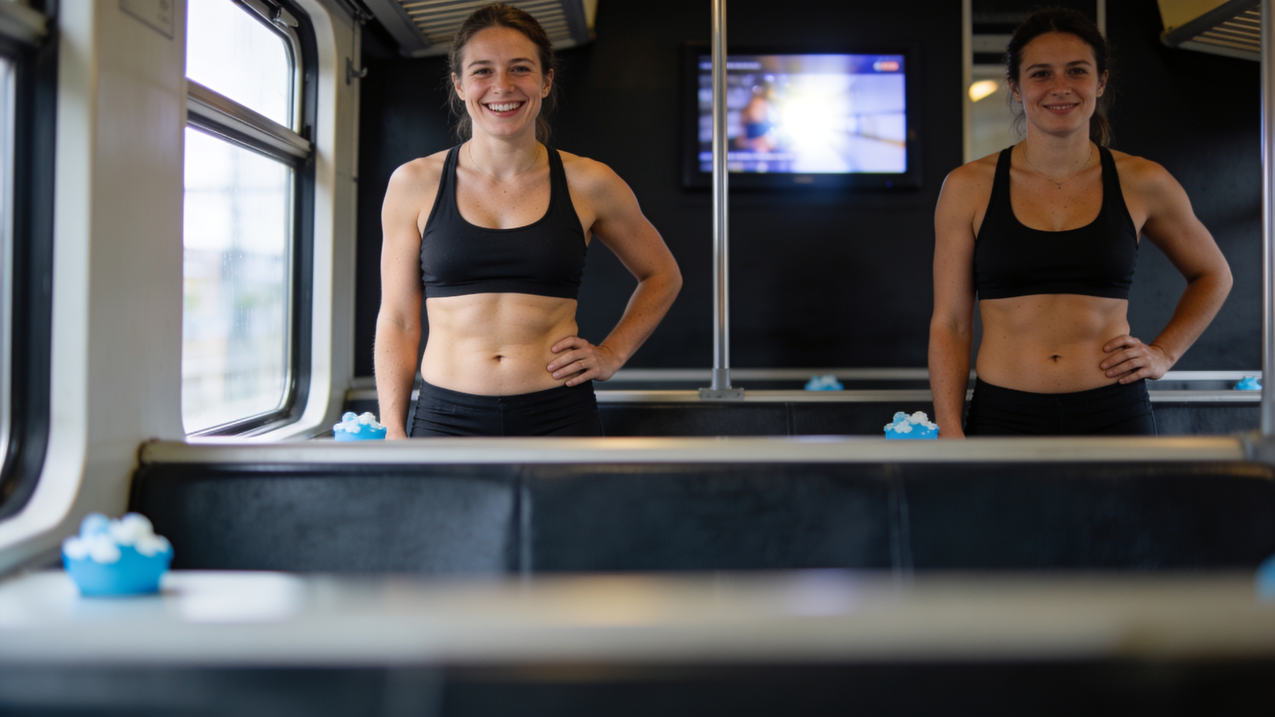 Before and after photo of Priya, Body Boom client, athletic body transformation